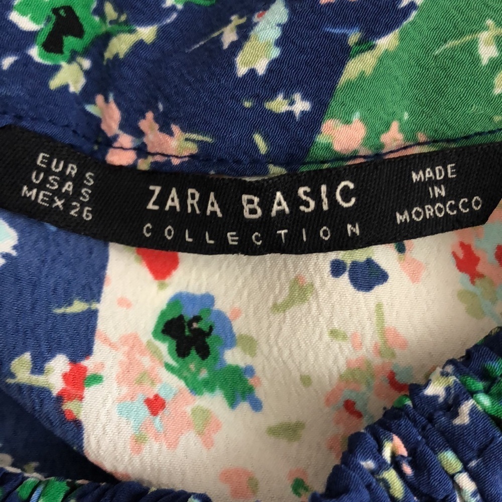 Zara Basic Floral Patchwork Cold Shoulder Dress S… - image 8